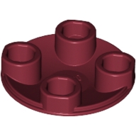 Lego destička kulatá 2x2 hladká invertovaná, tmavě červená (6192839)